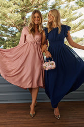 Dusty Rose Satin Maxi Dress from Helsinki